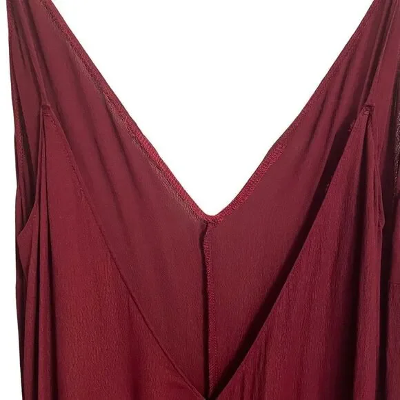 Reformation Burgandy Double V Maxi Slip Dress Size Large - Picture 7 of 11